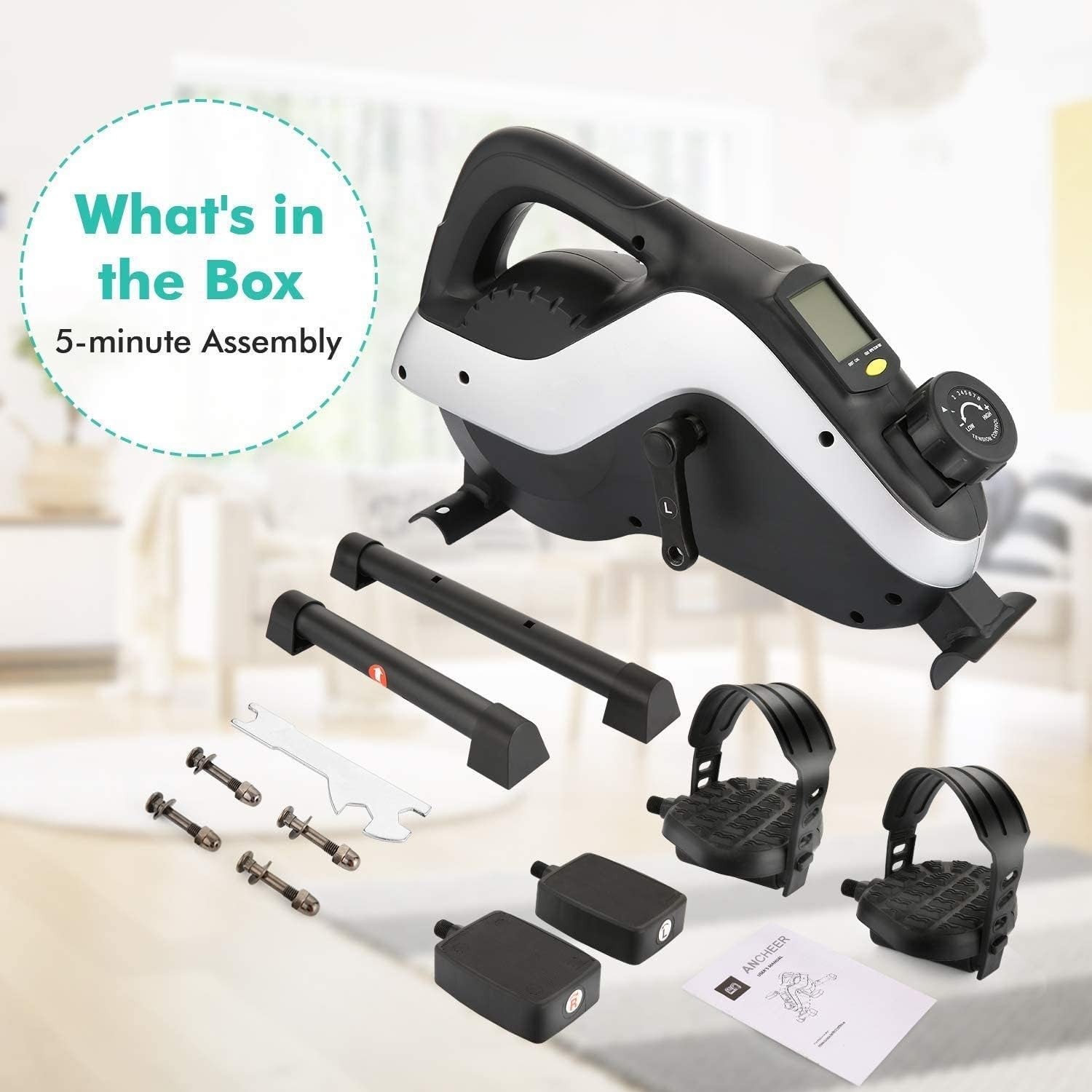 Magnetic Mini Pedal Exerciser 8 Resistance Levels LCD Arm Leg