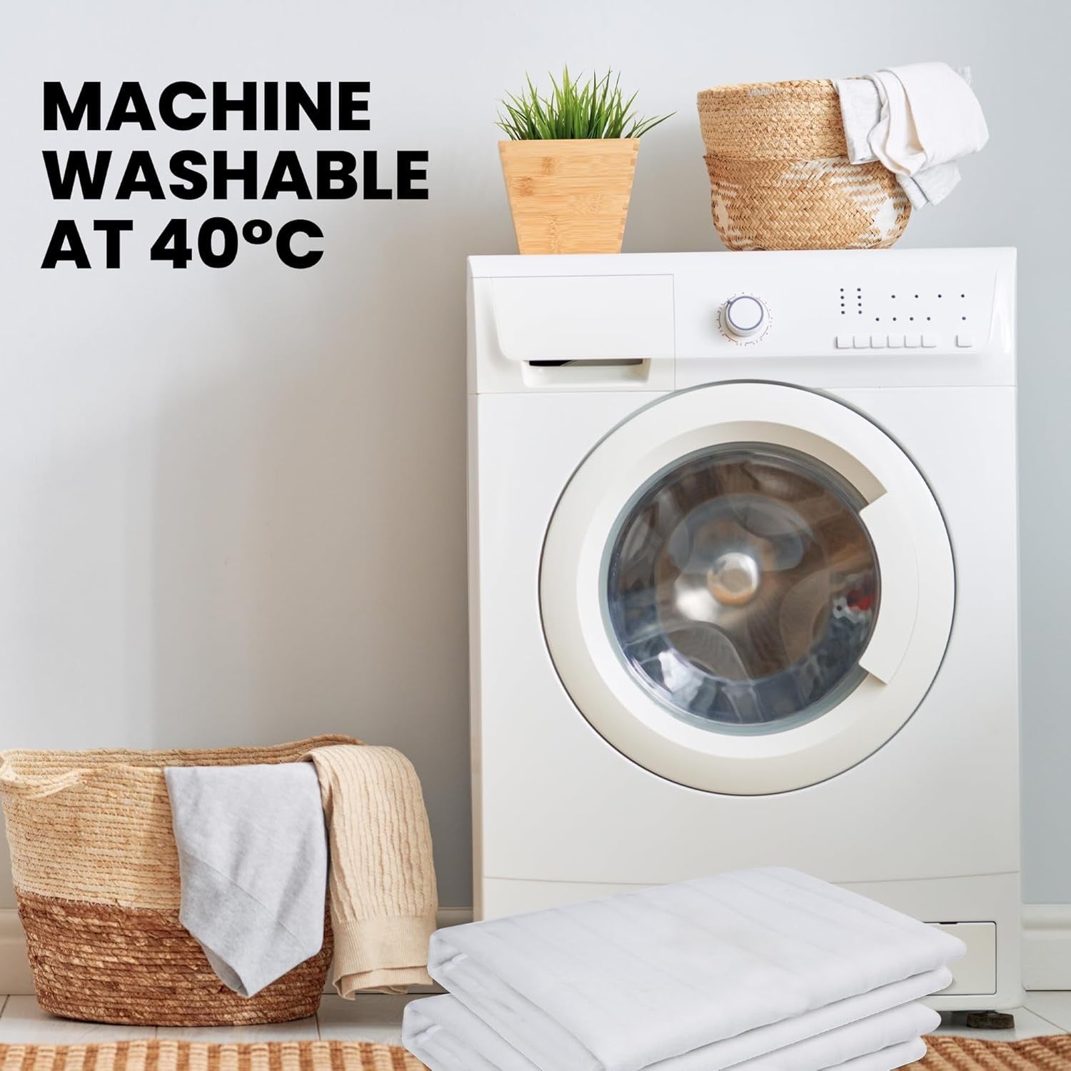 Electric Heated Blanket Double Soft Fleece 3 Heat Settings Remote Control
