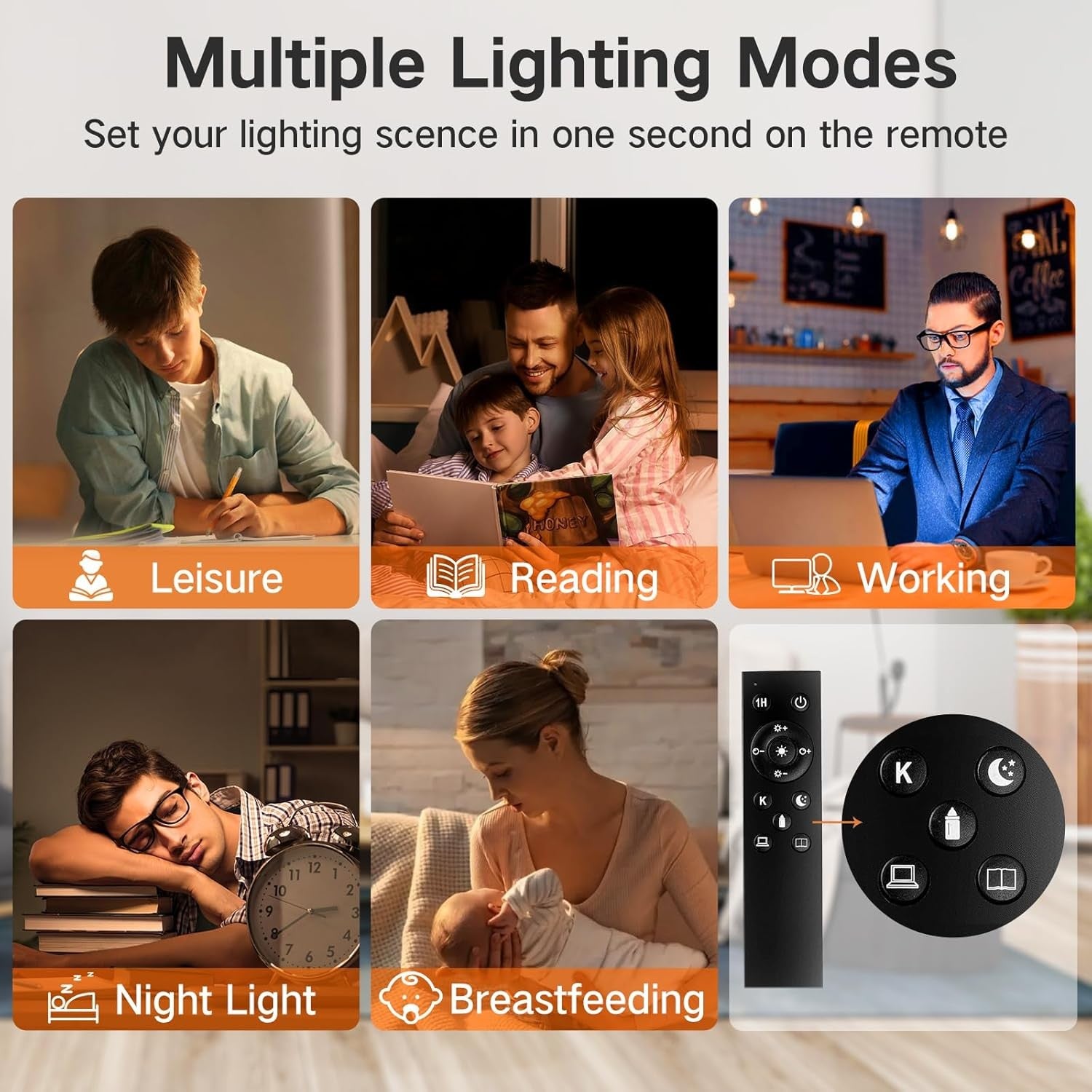LED Uplighter Floor Lamp Remote Dimmable 3000–6000K Tall Standing Light