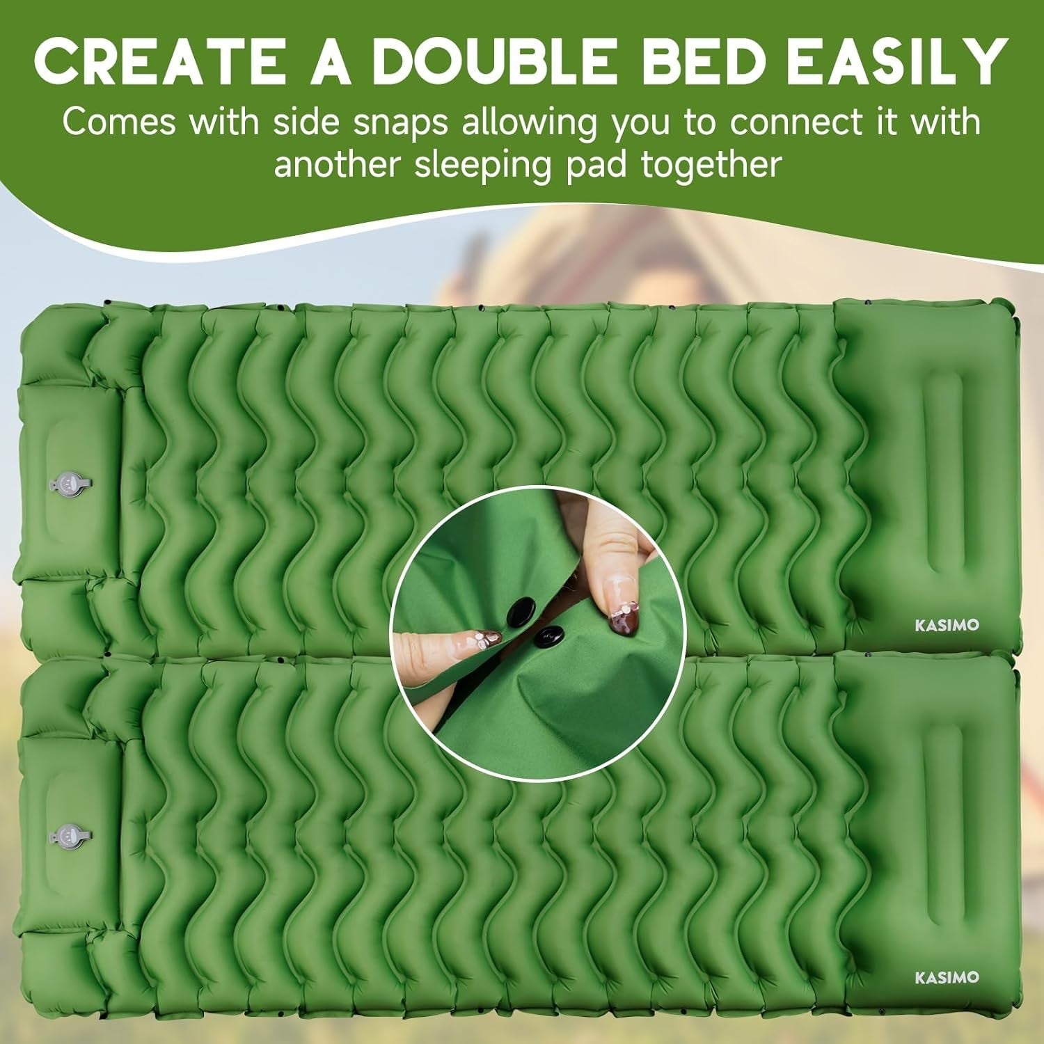 Ultralight Self-Inflating Camping Mat with Pillow | Portable Hiking Bed