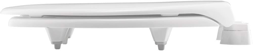 Elongated Raised Toilet Seat White Open Front Commercial Plastic