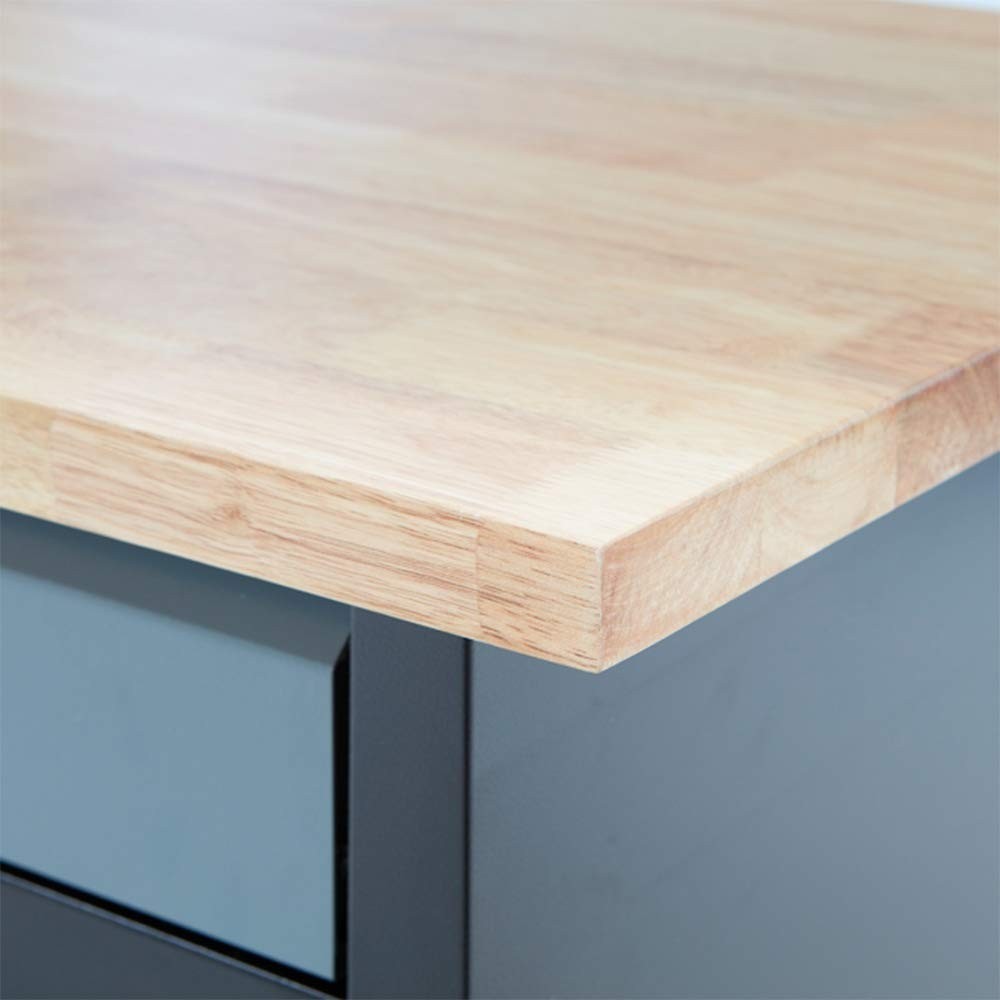 170cm Garage Workbench with Tool Panel Heavy Duty Wood Top Cupboards & Drawer