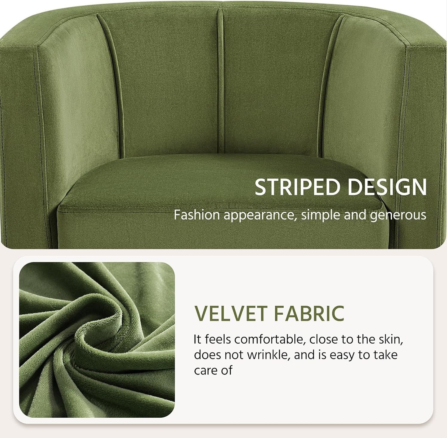 Velvet Tub Chair Armchair Green Lounge Barrel Seat Sofa Modern Upholstered
