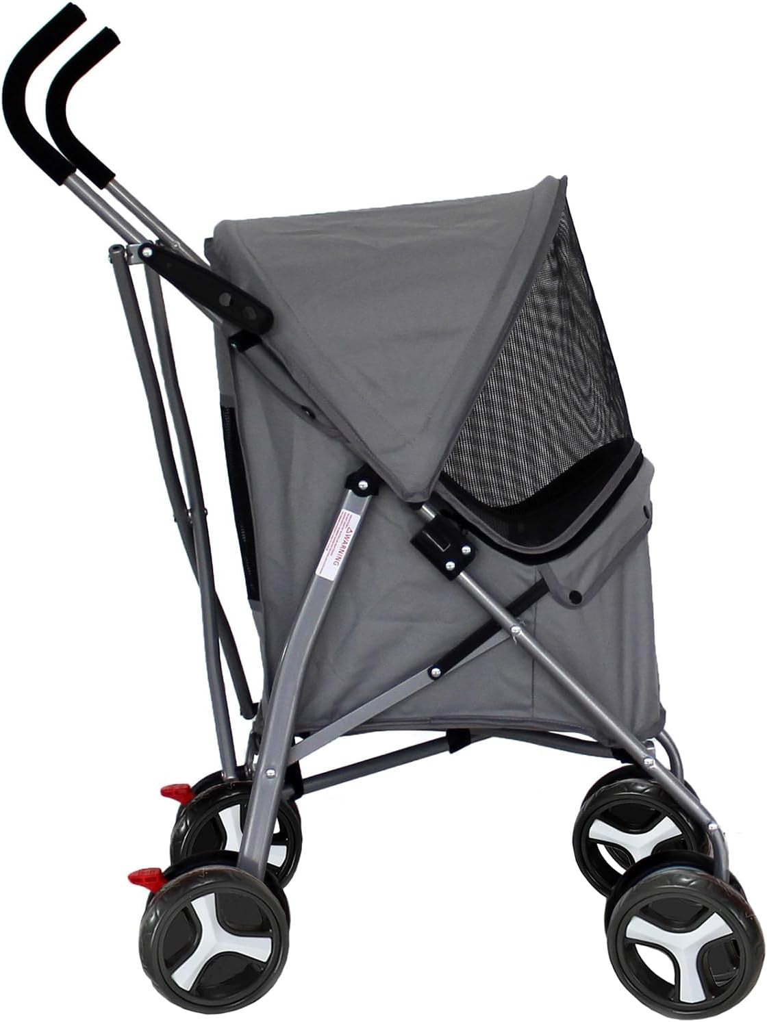 Pet Travel Stroller Dog Cat Pushchair Waterproof Foldable 4 Wheel Grey