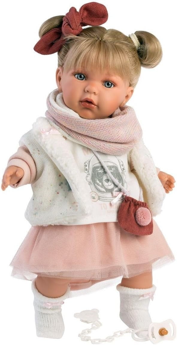 42cm Soft Body Baby Doll Blonde Hair Blue Eyes Dummy Outfit