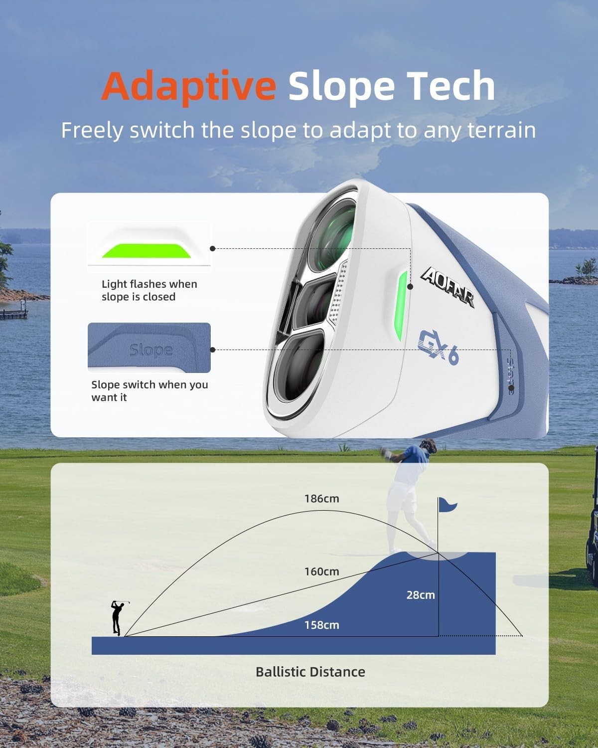Golf Range Finder 1000 Yards Slope Flag Lock Vibration Magnetic Mount