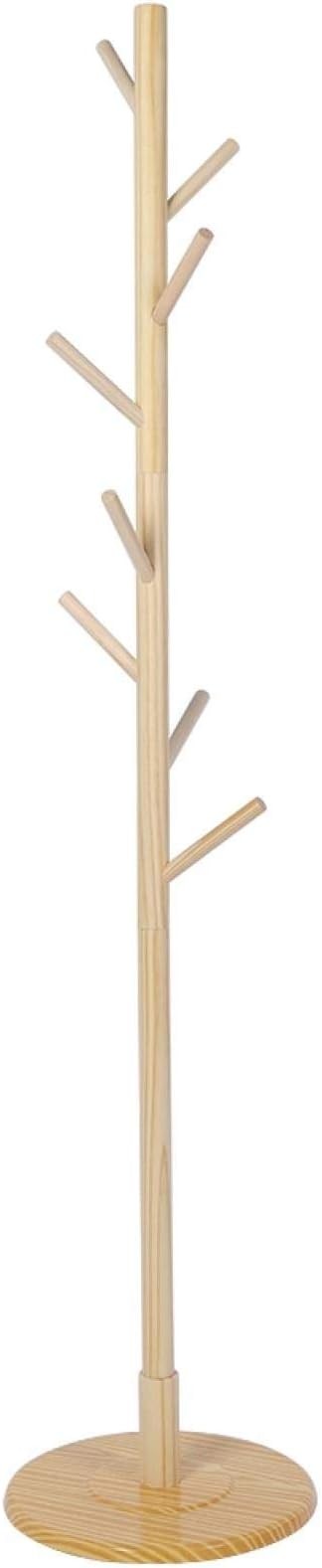 Wooden Standing Coat Rack Tree Clothes Hanger Floor Organizer for Home Office
