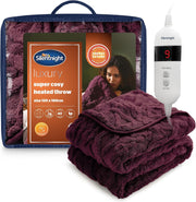 Luxury Heated Throw Blanket Super Cosy Knit Fleece 9 Heat Settings 120x160cm