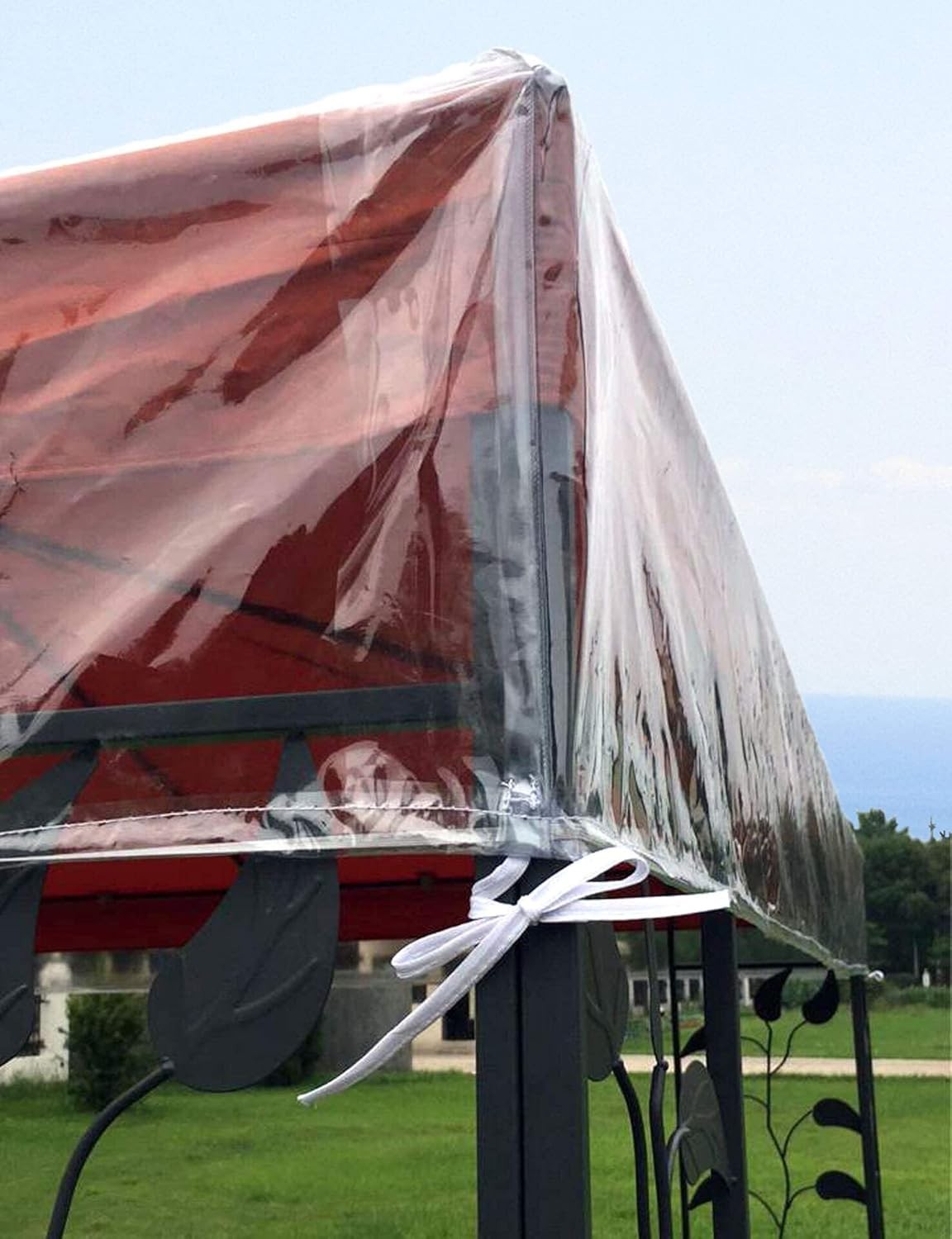 2x3m Transparent Gazebo Roof Cover Waterproof PVC Outdoor Canopy