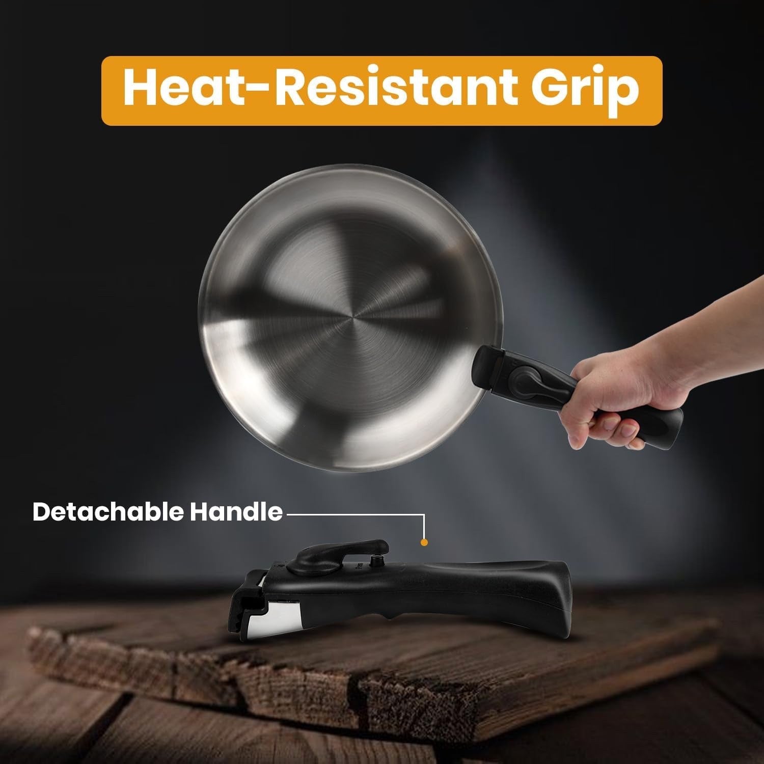Stainless Steel Frying Pan 26cm Detachable Handle Induction Oven Dishwasher Safe
