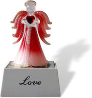 Crystal Glass Love Angel Light Up Ornament Pink LED Gift Decor Glitter Figurine