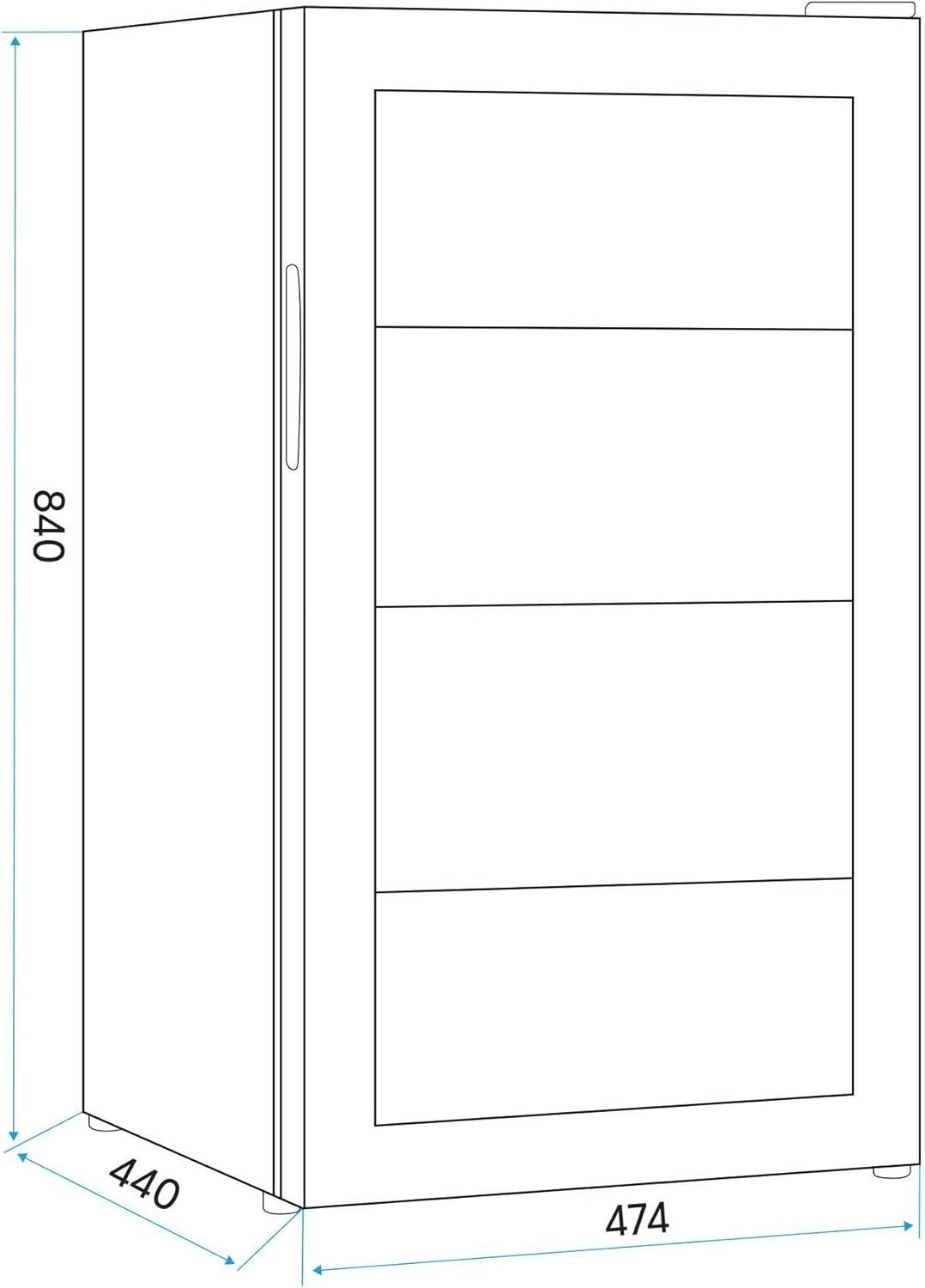 Under Counter Drinks Fridge 85L Glass Door LED Light Beer Wine Cooler