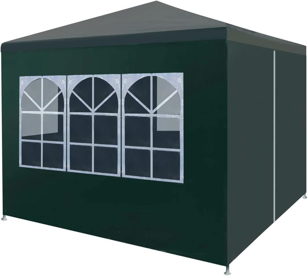 3x3m Green Party Tent Gazebo Waterproof UV Steel Frame Marquee with Sides