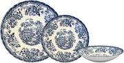 12pc Blue White Dinnerware Set Classic Floral Plates Bowls Service for 4