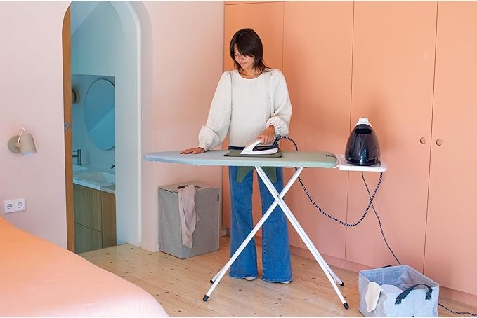 Large Ironing Board 124x45cm Adjustable Height Steam Generator Ready