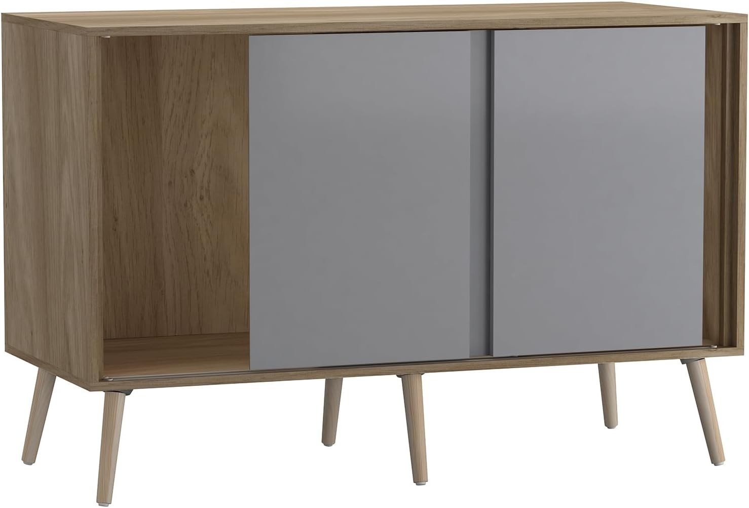 Wooden 3-Door Sliding Sideboard Cabinet with Legs Modern Storage Cupboard