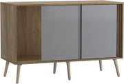 Wooden 3-Door Sliding Sideboard Cabinet with Legs Modern Storage Cupboard