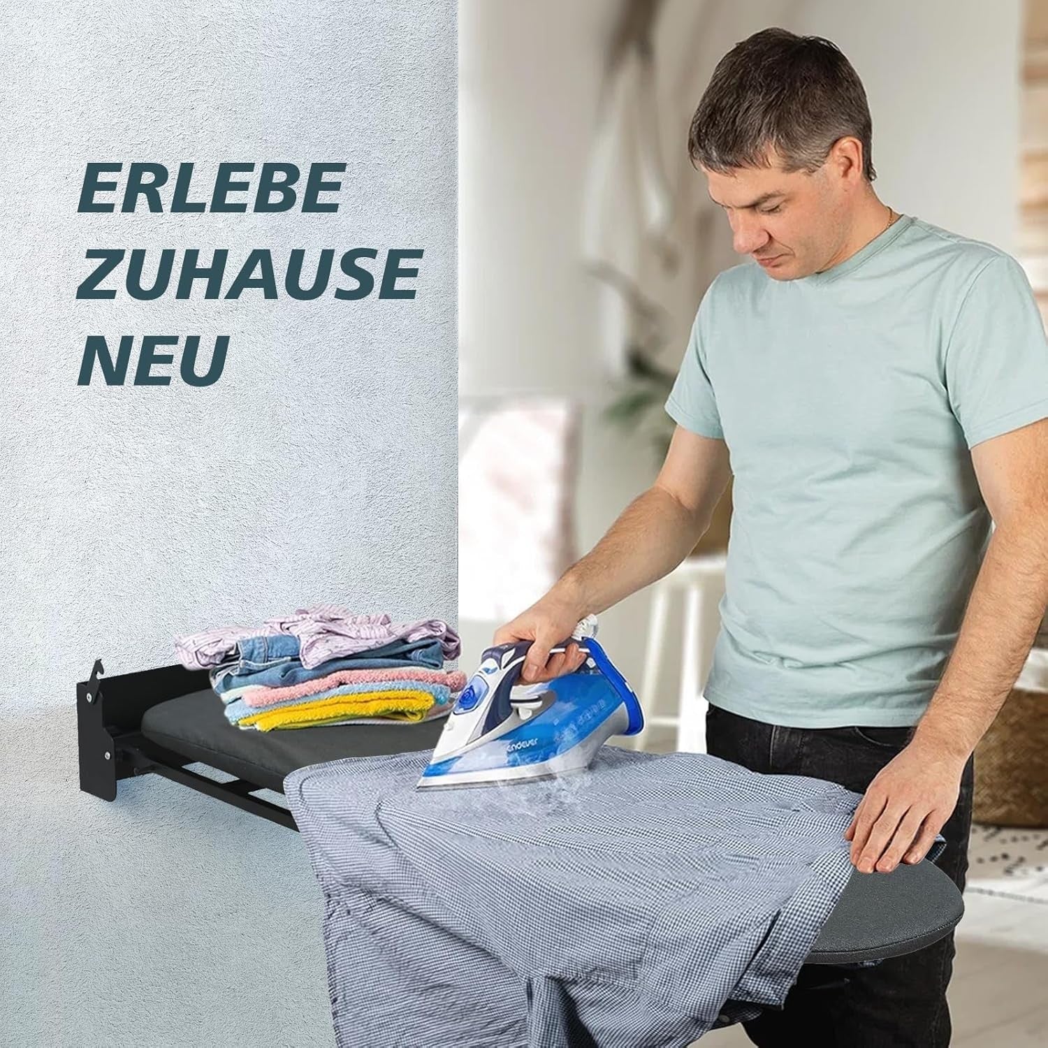 Wall Mounted Ironing Board 180° Rotatable Foldable Space Saving 92x31cm