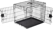 Medium Foldable Double Door Metal Dog Crate Cage with Divider & Tray 76cm