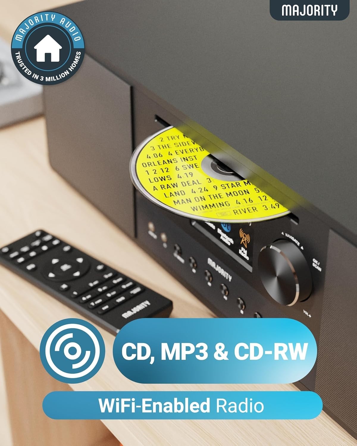 Internet Radio DAB+ CD Player 120W 2.1 Hi-Fi System Subwoofer