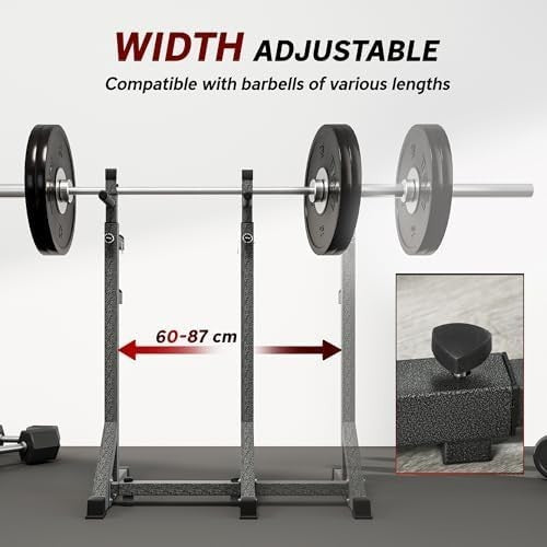 Adjustable Squat Rack & Dip Station Heavy Duty Barbell Rack Home Gym