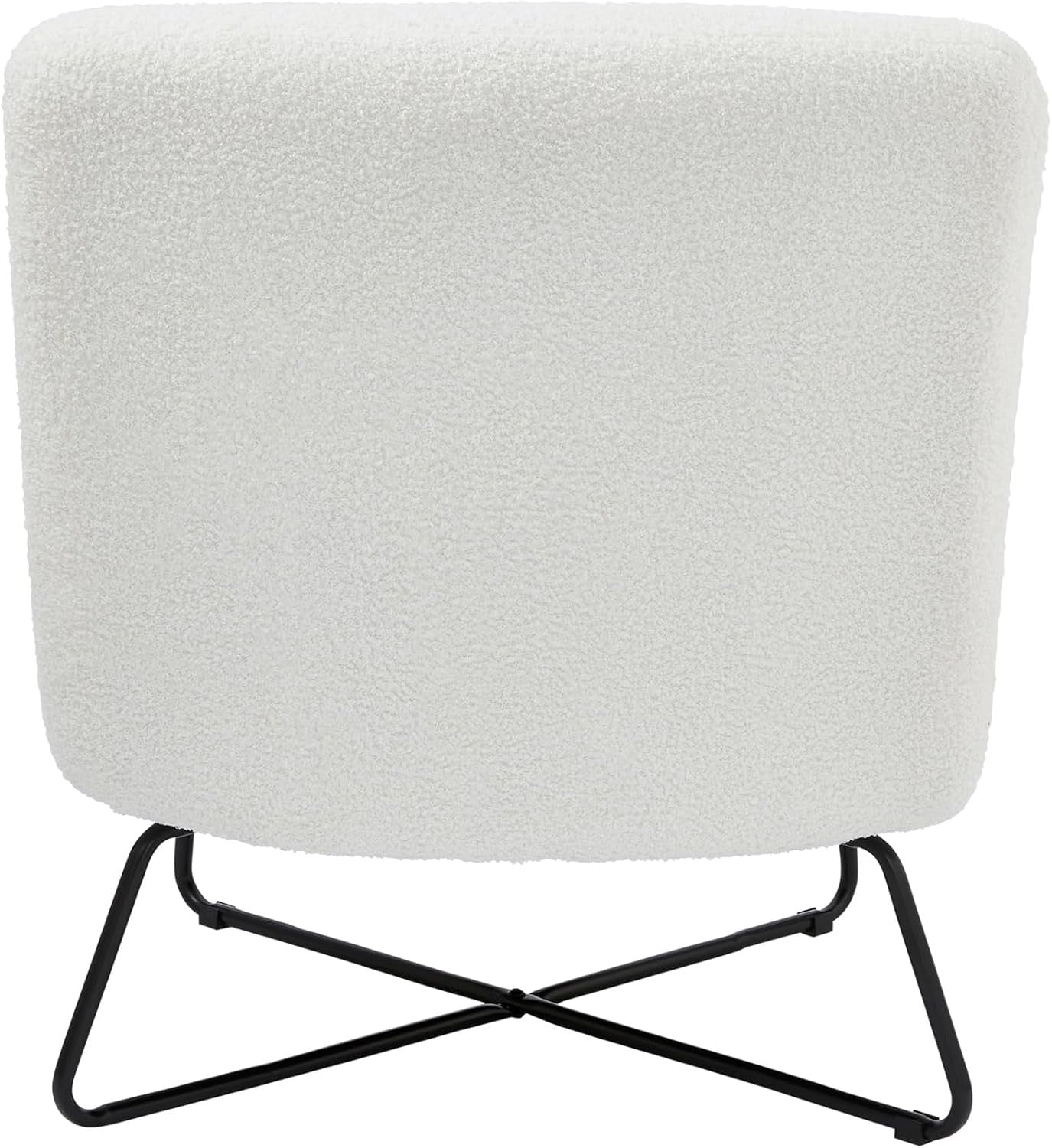 Boucle Accent Chair Cream Teddy Lounge Armchair Modern Seat