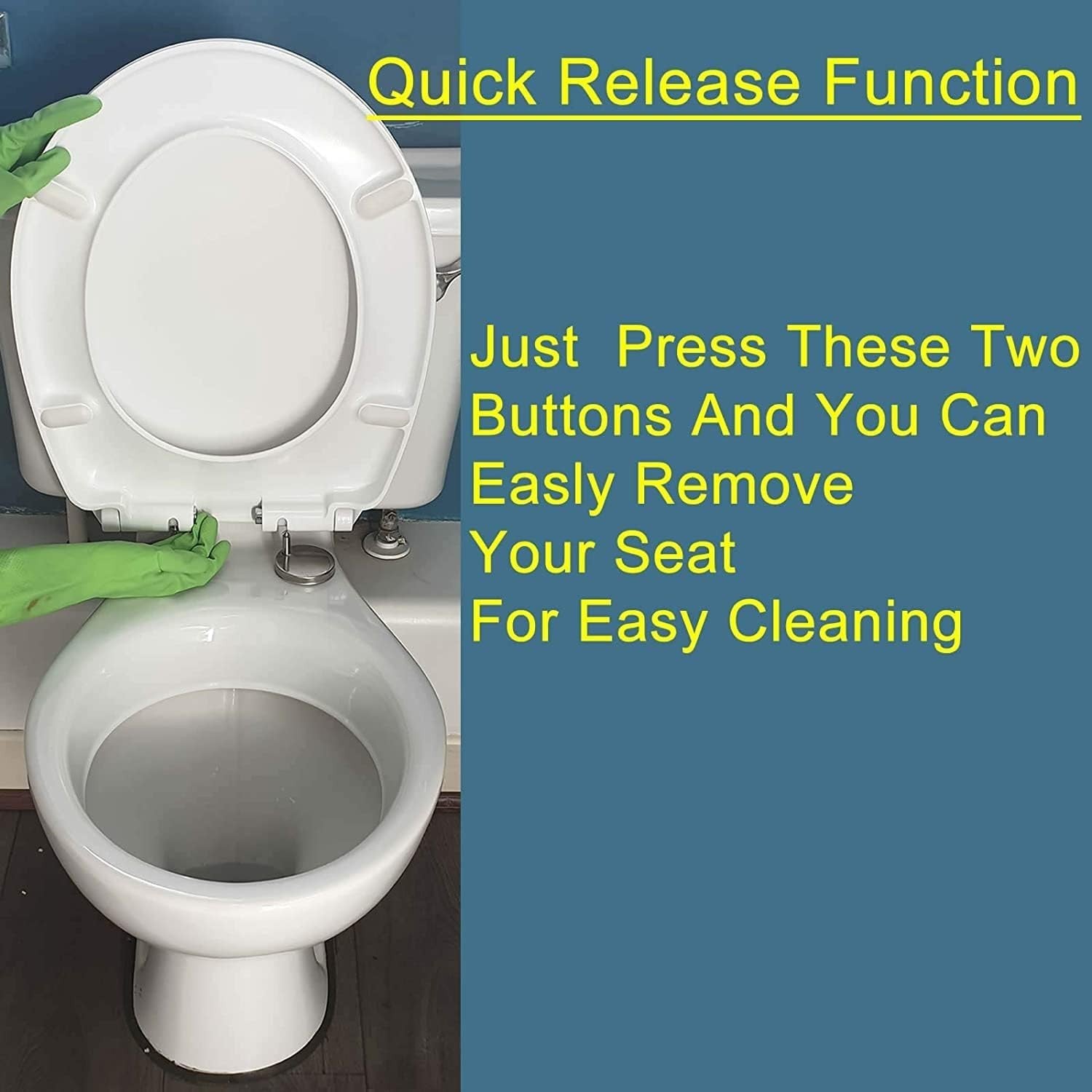 Soft Close Oval Toilet Seat Heavy Duty UF Quick Release White Standard