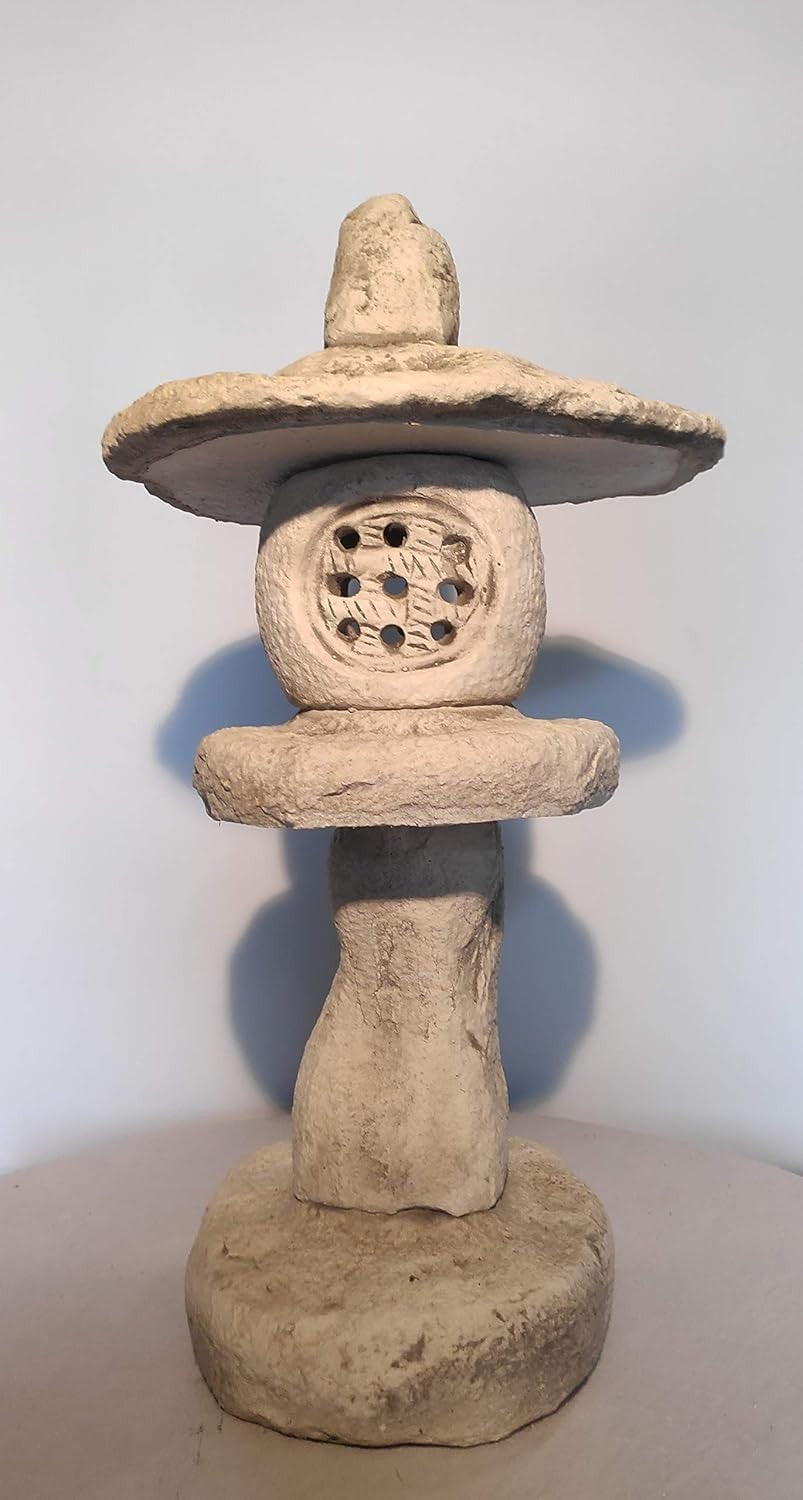 Japanese Stone Pagoda Garden Lantern White Outdoor Ornament