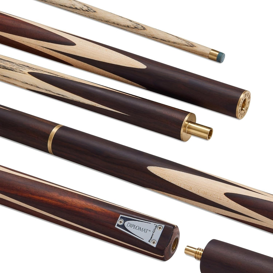 57” Full Size Snooker Pool Cue Ash Shaft Rosewood Butt 3/4 Joint 9.5mm