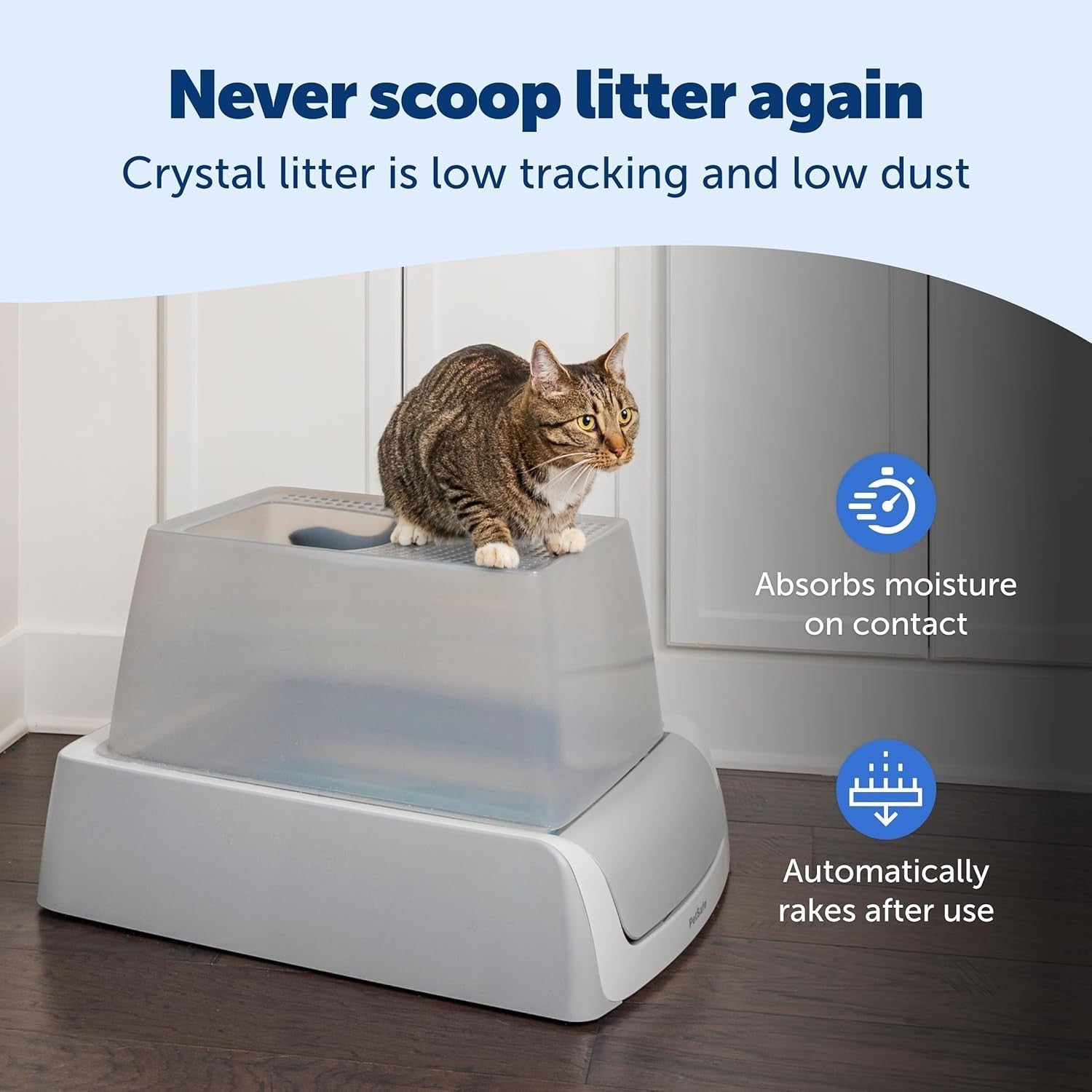 Self Cleaning Cat Litter Box Top Entry Hooded Auto Odor Control Tray