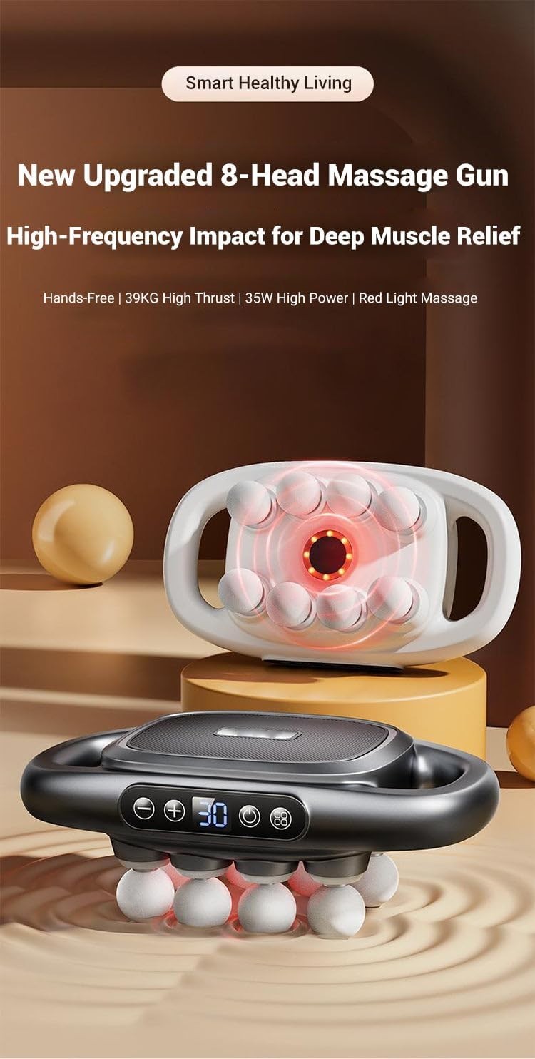 Hands Free Deep Tissue Massage Gun Muscle Pain Relief 16 Drive Red Light