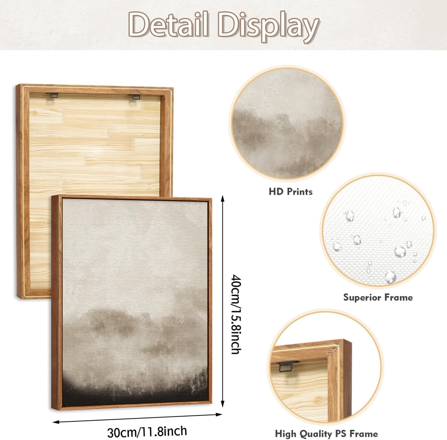 3 Panel Abstract Mountain Canvas Wall Art 30x40cm Framed Set