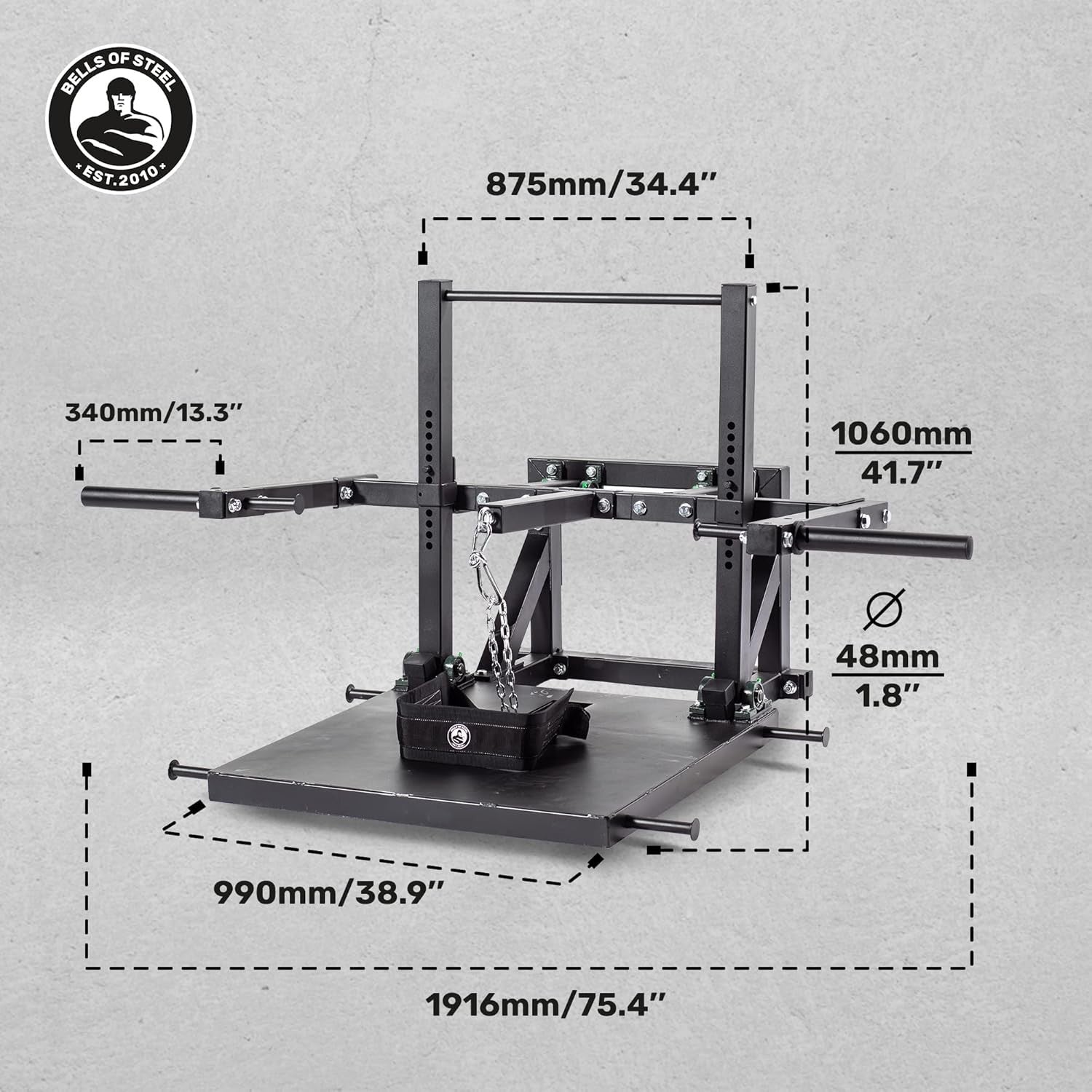 Heavy Duty Belt Squat Machine Lower Body Trainer Home Gym 11 Gauge Steel