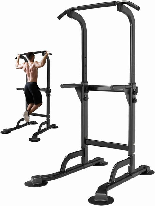 Adjustable Power Tower Pull Up Bar Dip Station Home Gym Fitness Equipment