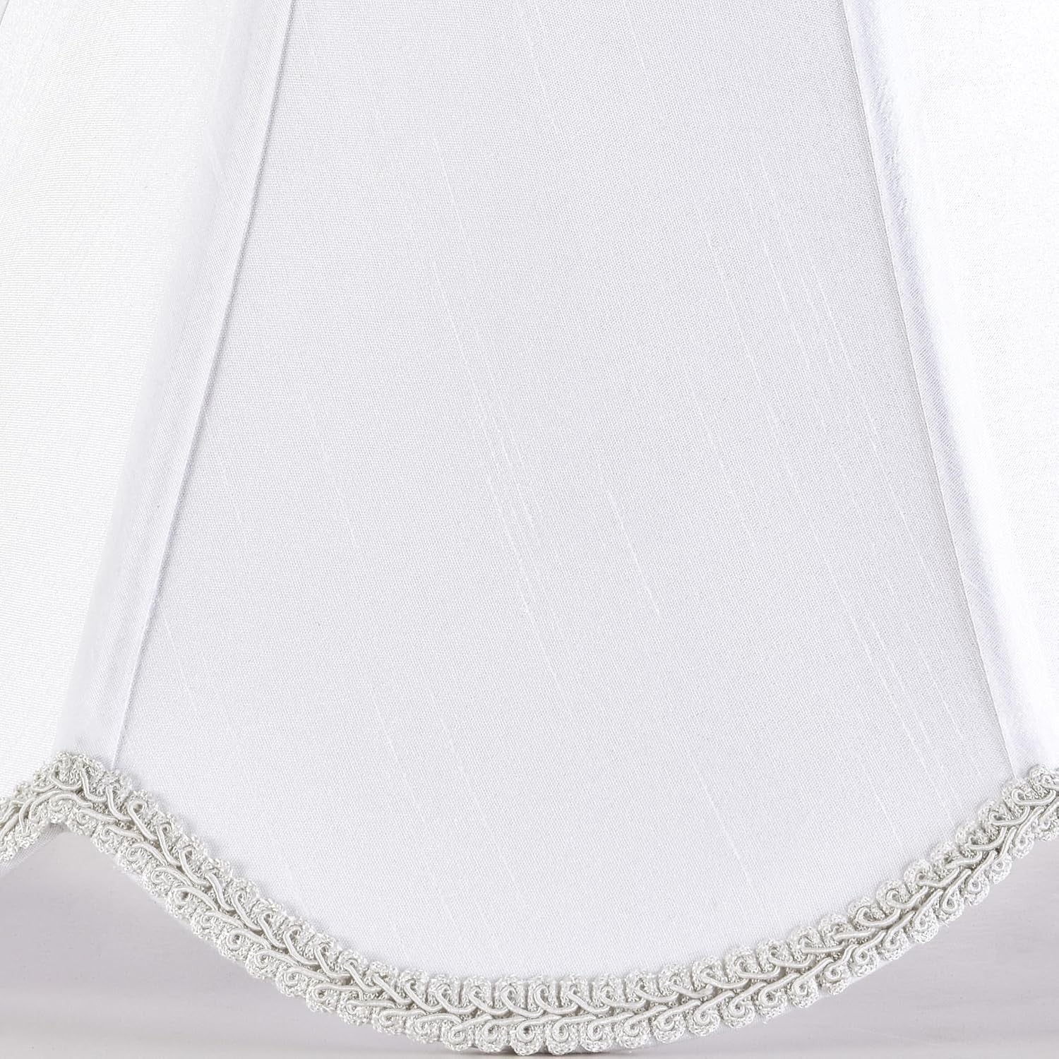 White Scalloped Bell Lamp Shade Medium Spider Fit Faux Silk Table Floor