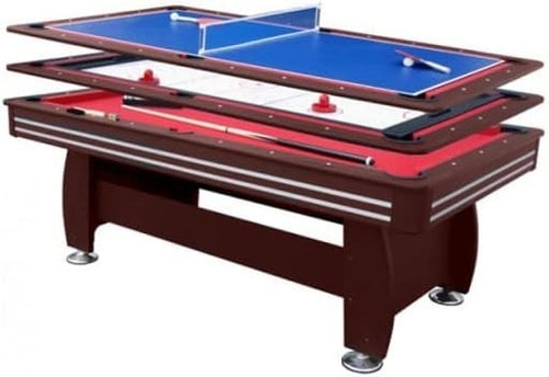 7ft Multi Game Pool Table 3 in 1 Air Hockey Table Tennis Set