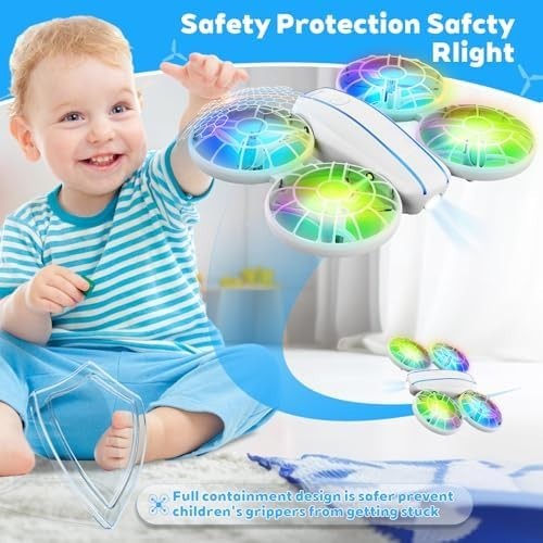 Mini LED RC Drone for Kids 360° Flip Altitude Hold Headless Mode 2 Batteries