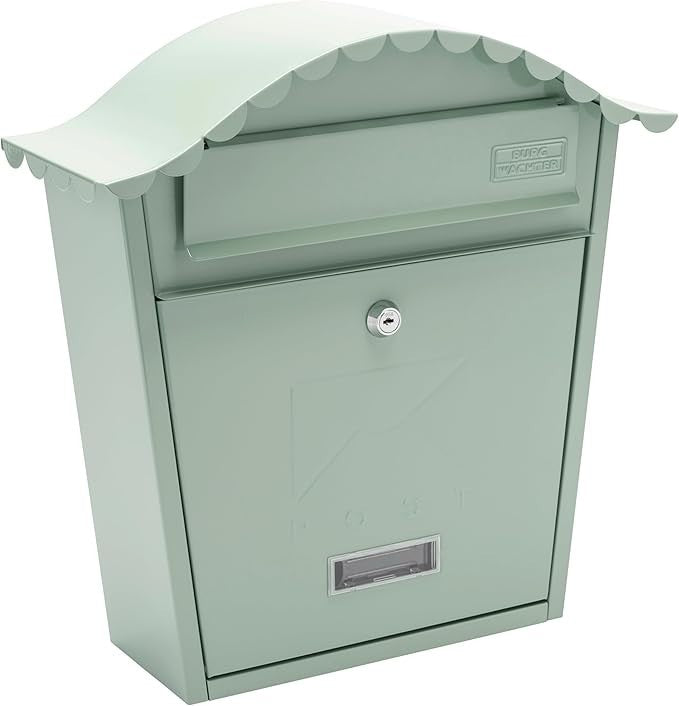 Lockable Wall Mounted Steel Post Box Weatherproof Secure Mailbox 36x37x13cm