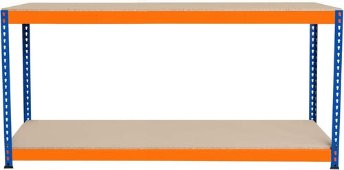 Heavy Duty 180cm Garage Workbench Boltless Steel 300kg Shelves Adjustable