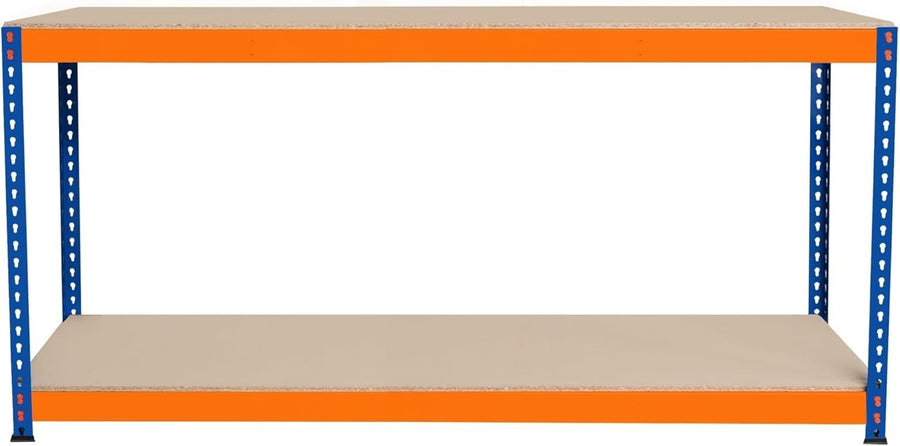 Heavy Duty 180cm Garage Workbench Boltless Steel 300kg Shelves Adjustable