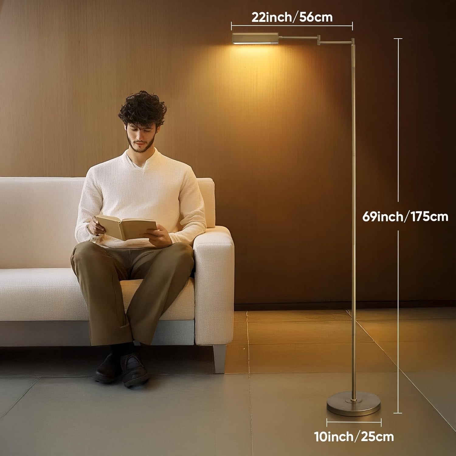 LED Floor Lamp Bronze 20W 1500LM Dimmable Remote Reading Standing Light