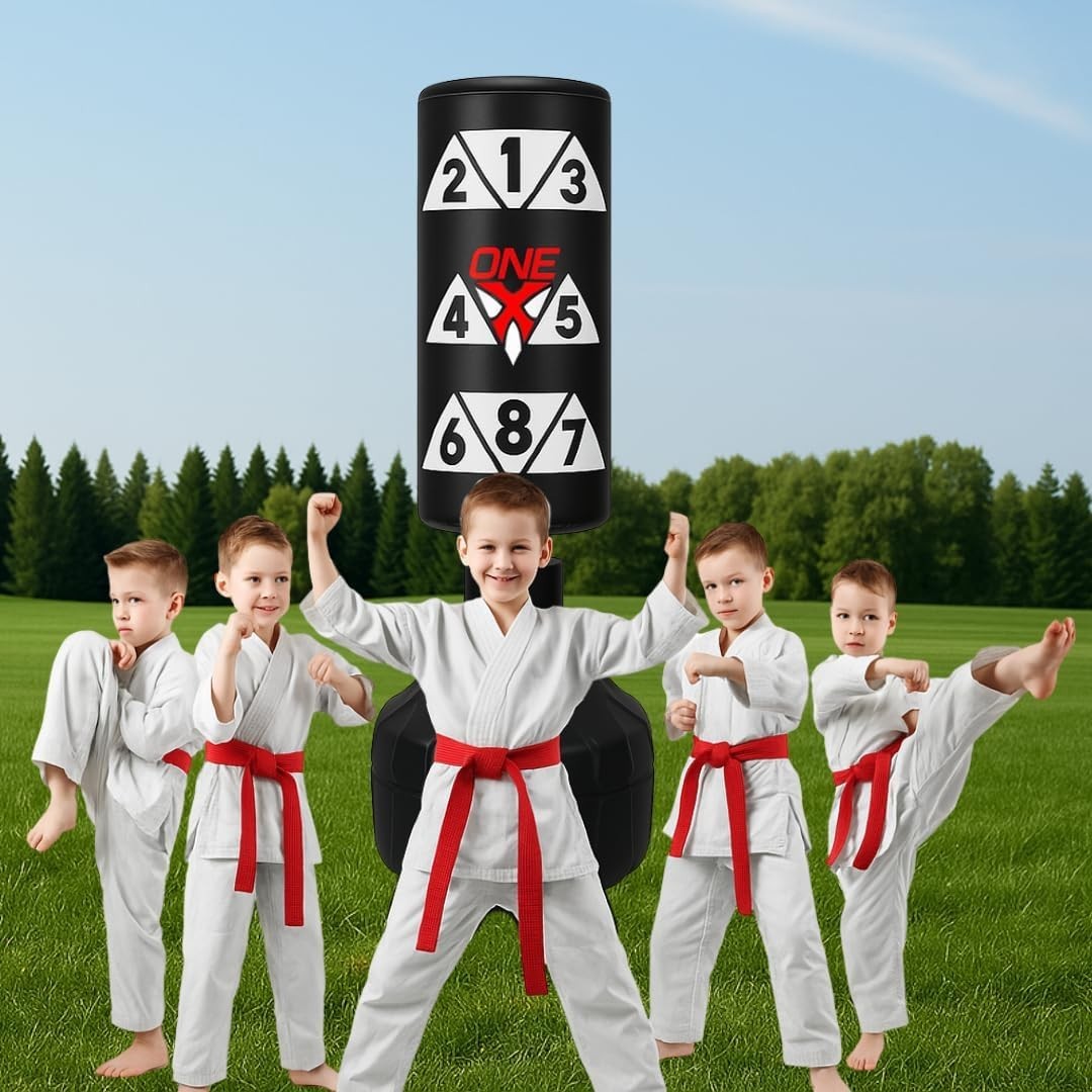 Junior Boxing Punch Bag 3.5FT Freestanding Kids Gloves Indoor Outdoor