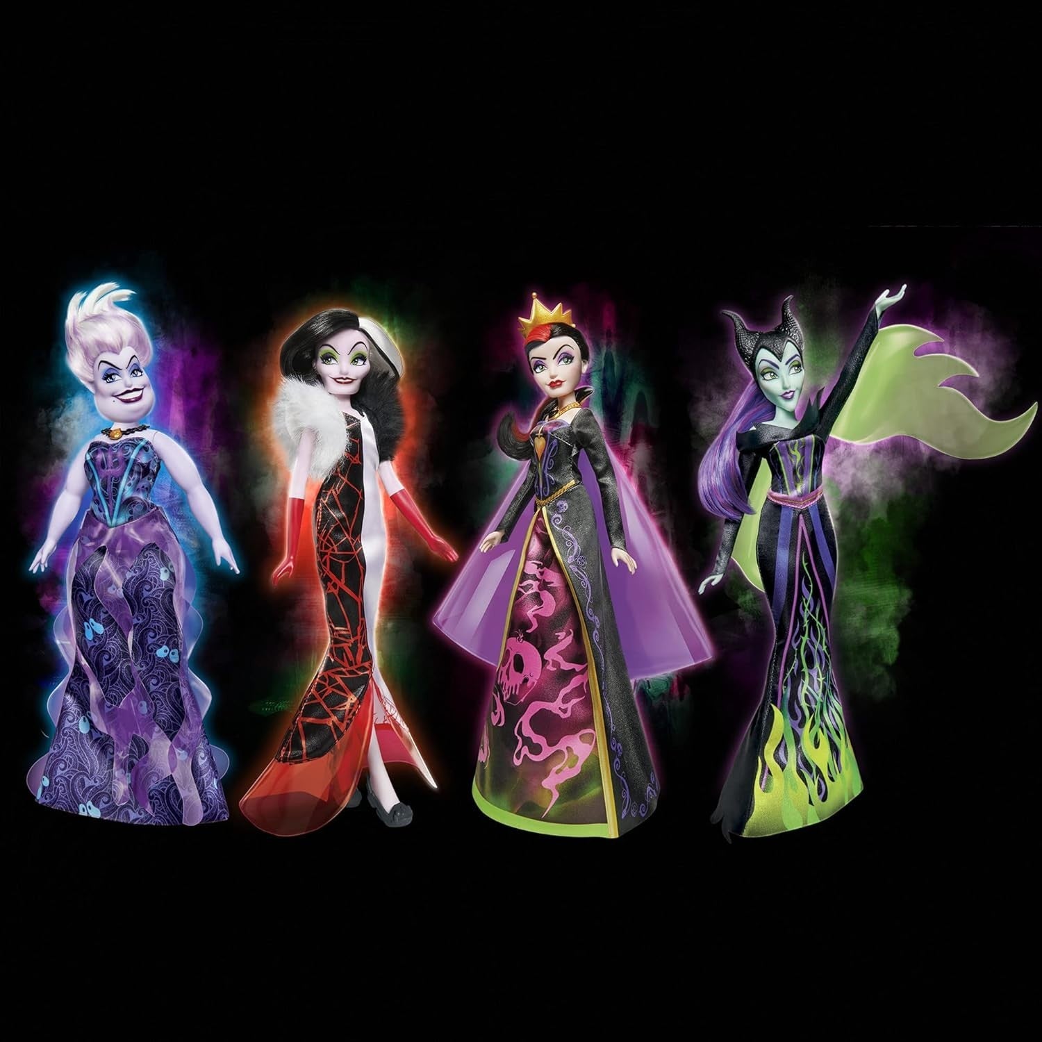 Villain Fashion Doll 4 Pack Black Bright Outfits Collectible Set