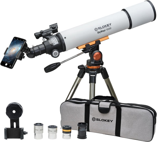 Portable White 24x-300x Telescope for Kids & Adults Stargazing Travel
