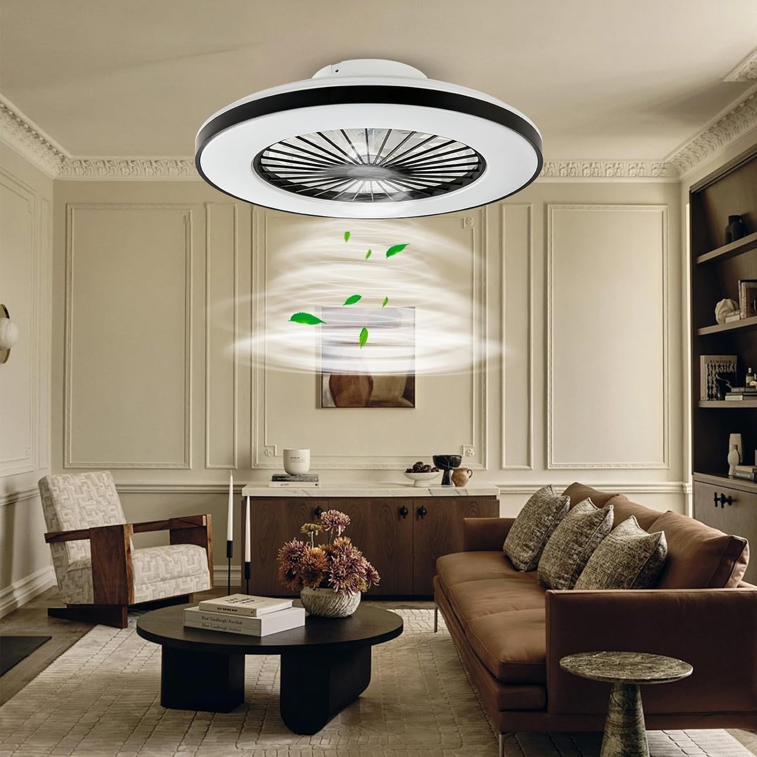50CM LED Ceiling Fan Light, 24 Speeds, Dimmable, Remote, 3000K-5500K
