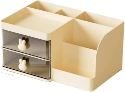 Desk Organizer 2-Drawer Desktop Storage Makeup Holder for Office & Home
