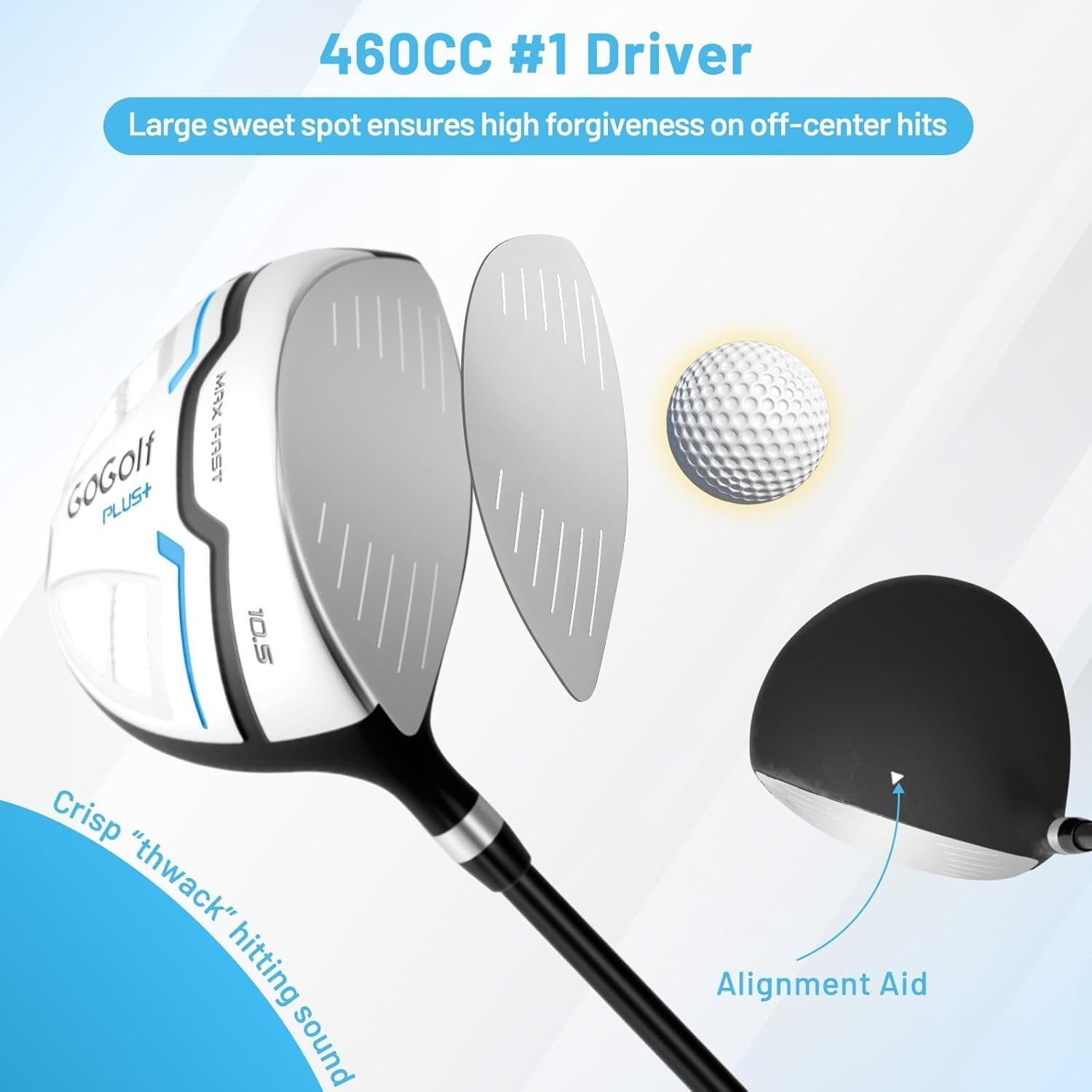 Mens Right Hand Golf Club Set 12pc 460cc Driver Irons Hybrid Stand Bag