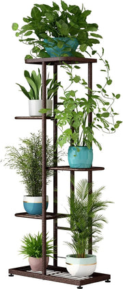 5 Tier 6 Pot Bronze Metal Plant Stand Indoor Outdoor Multi Plant Display