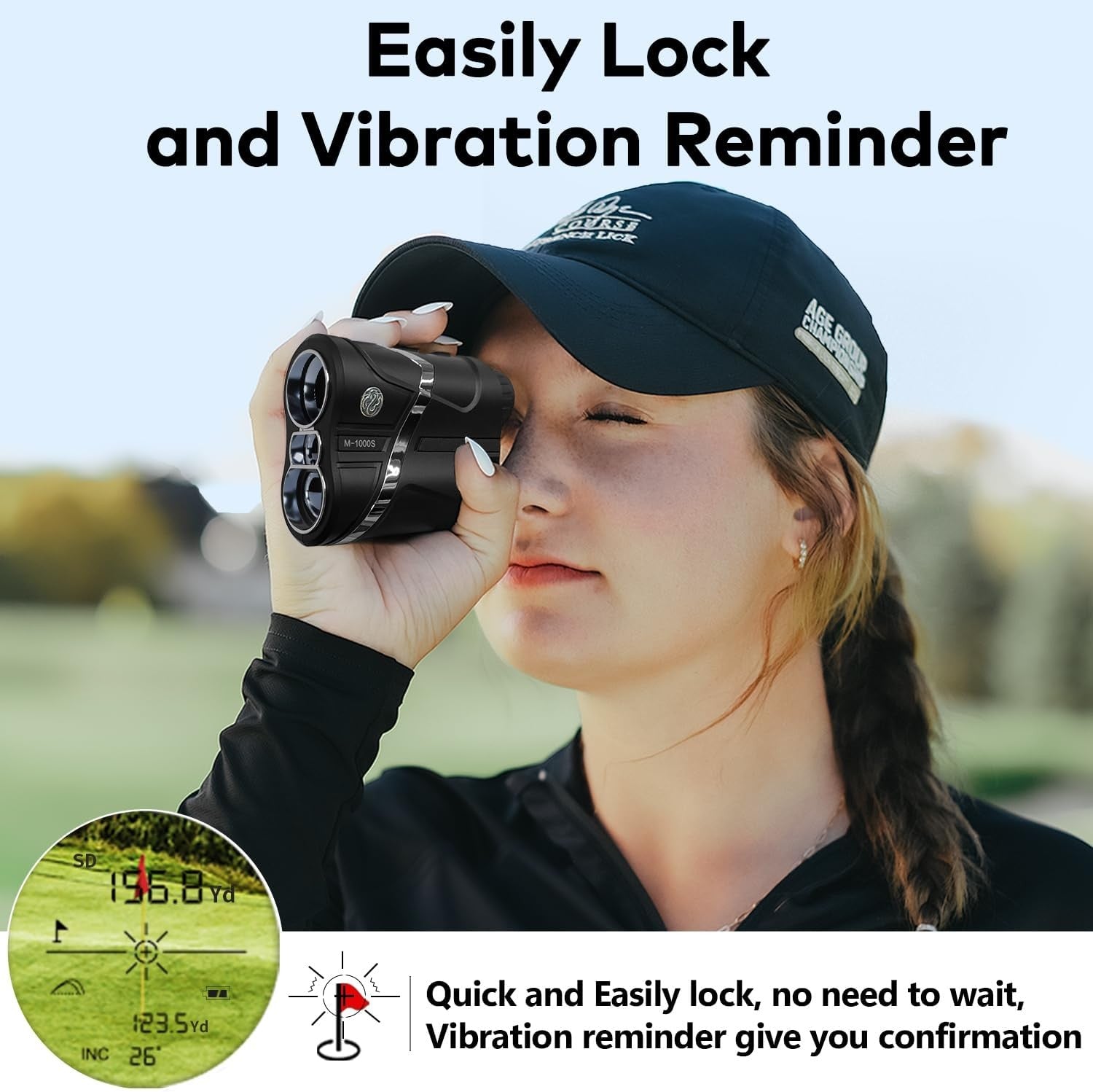 Golf Range Finder 1200 Yards Slope Flag Lock Rechargeable