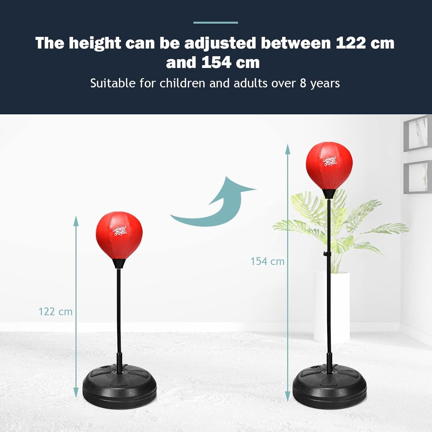 Adjustable Inflatable Boxing Ball Stand Kids Teens Adult Training Set